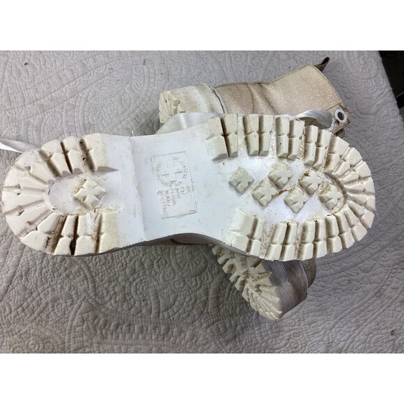 Dr. Doc Martens Womens Molly Glitter Platform Boots W/ White Satin Laces*size 6 - Picture 7 of 16